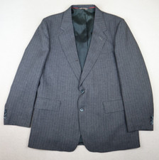 VINTAGE MEN'S BLUE STRIPED BLAZER JACKET SPORT COAT - LEVI'S ACTION SUIT - 42S
