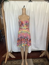 Guess Strapless Multi Color Fit Flare Dress Size 6