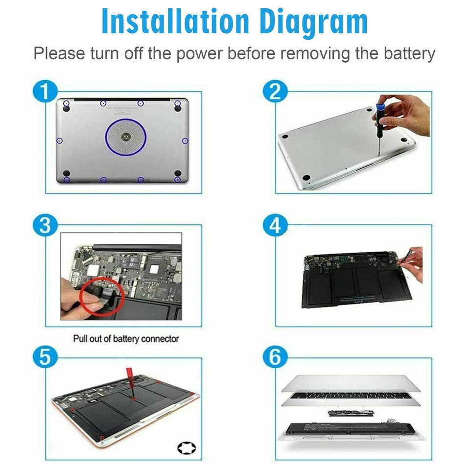 LOT A1405 Battery A1496 for MacBook Air 13'' A1466 Mid 2012 2013,Early 2015 55Wh - Image 4 of 4