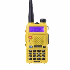 Yellow Baofeng UV 5W Dual-Band Two-way Radio VHF/UHF FM Walkie Talkie Radio