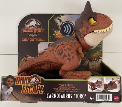 Jurassic World Dino Escape Camp Cretaceous Wild Chompin  Carnotaurus  Toro  NEW