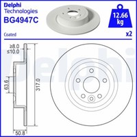 2X Delphi BG4947C Bremsscheibe FüR Land Rover