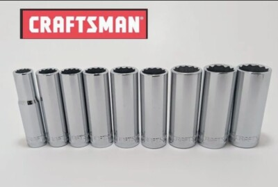 #ad NEW CRAFTSMAN 3 8 Inch Drive 12 Point Deep Socket Metric MM Polished Pick Size $3.49