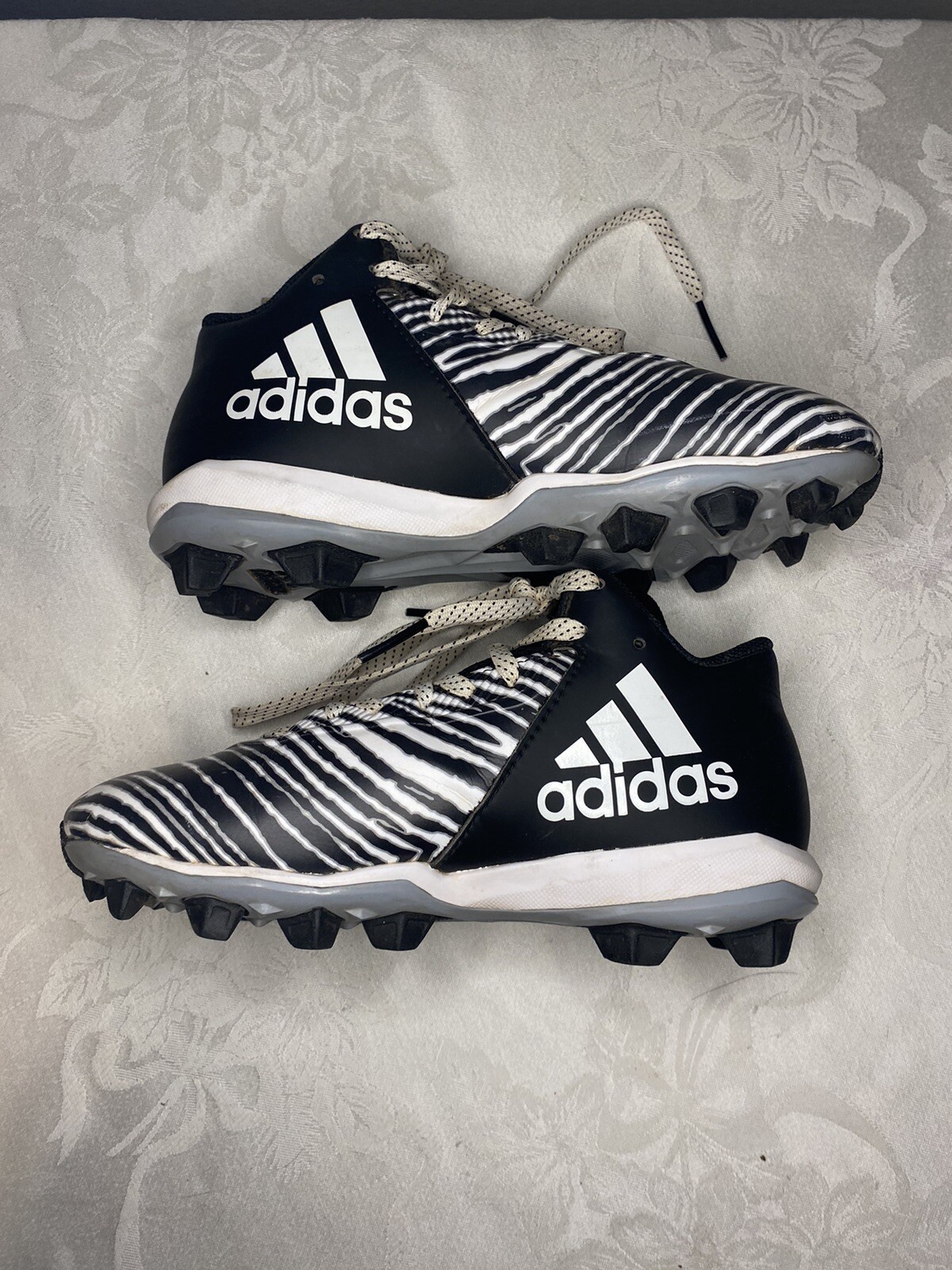 Adidas Bounce Zubaz Football Cleats BlackWhite Big Kids Size 2.5 eBay