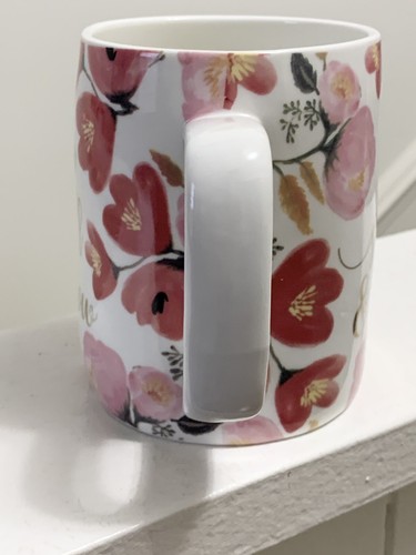 Mary Square Floral Coffee Tea Mug Gold Foil Lettering Be Still & Know Scripture - 第 2/8 張圖片