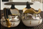 Pickard Studio “Poppies and Platinum” Coffee/Tea Sugar & Creamer Set / Signed AP — photo 4