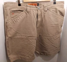 Jesse James Workwear Duck Canvas Carpenter Shorts Regular Fit Wide Leg Beige 42