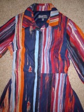 Donna Ricco Long Sleeve Shirt Collar Long Dress