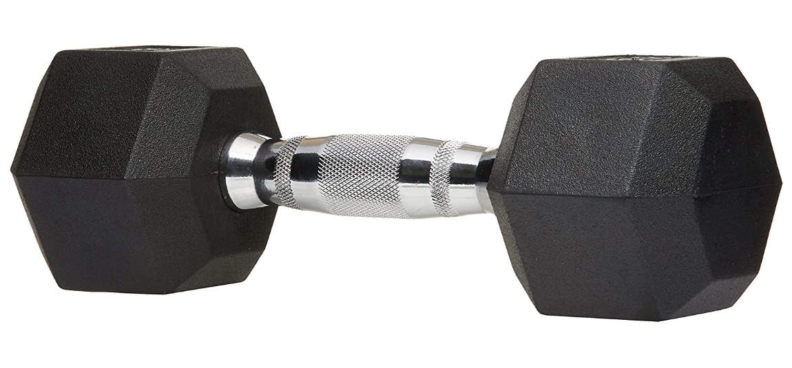 Premium Rubber Encased Hex Dumbbell 20lb Pair Pair Of Black Rubber