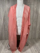 Maurices Pink Lace Lightweight Shaw Wrap Around Scarf Casual Gift Womens OSFM