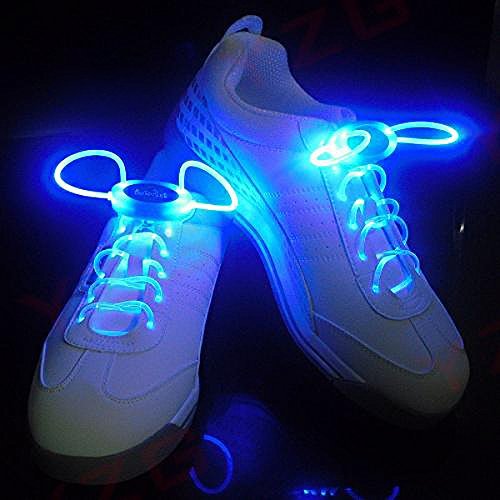 Coppia lacci led RGB per scarpe e zaini luminosi feste sport