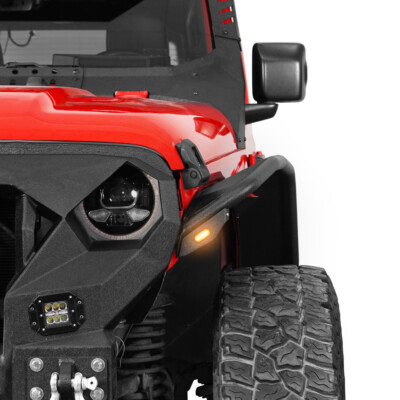 4Pcs Steel Front + Rear Flat Wheel Fender Flares Fit 2018-2026 Jeep Wrangler JL