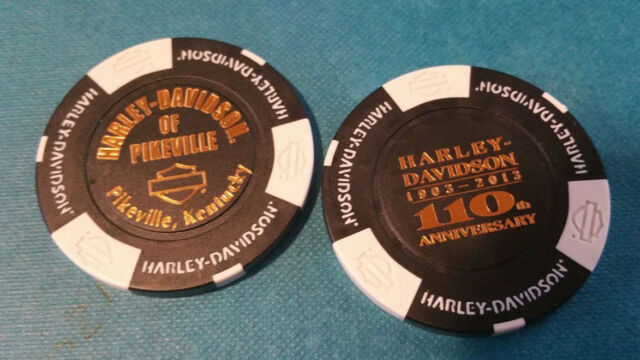 110th ANNIVERSARY ~ PIKEVILLE HD ~ KENTUCKY Harley Davidson Poker Chip (CLOSED)
