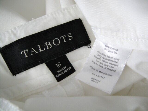 Talbots Heritage Größe 16 weiße Baumwolle Stretch geschnittene Hose - Bild 7 von 10