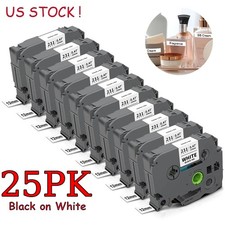 TZ-231 TZe-231 25PK For Brother P-Touch 12mm White Standard Laminated Label Tape