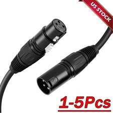 Premium XLR Male to Female All Sizes Microphone Cable Balanced 3 Pin Pro Grade