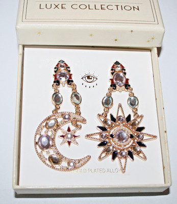 Eye Candy Los Angeles Luxe Collection Moon and Sun  Drop Earrings