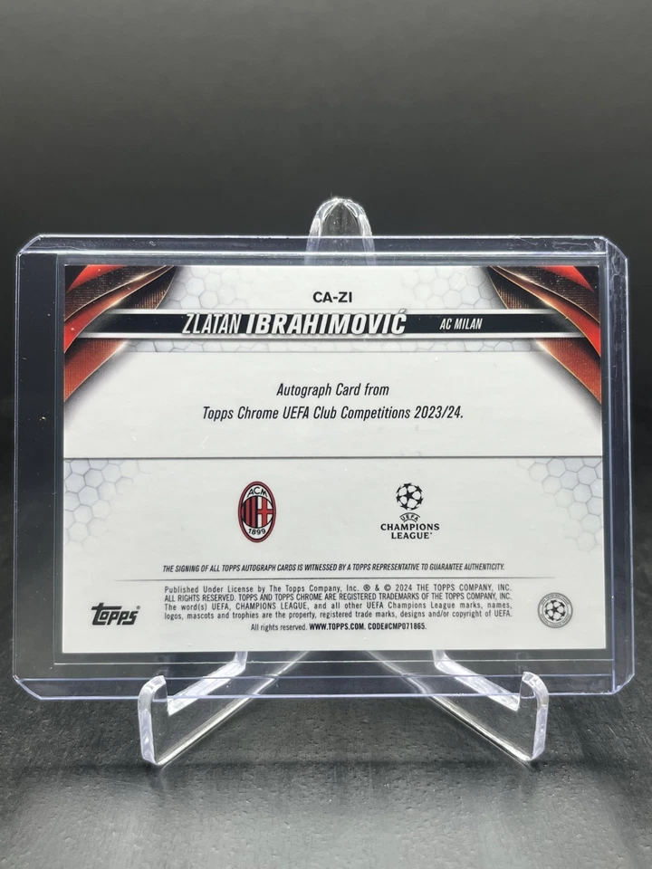2023-24 Topps Chrome UEFA Zlatan Ibrahimovic Autograph Auto Gold 26/50 #CA-ZI - Image 2 of 2