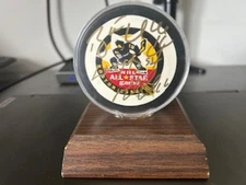 Wayne Gretzky Brett Hull & Mark Messier Signed 96 NHL All Star Game Puck