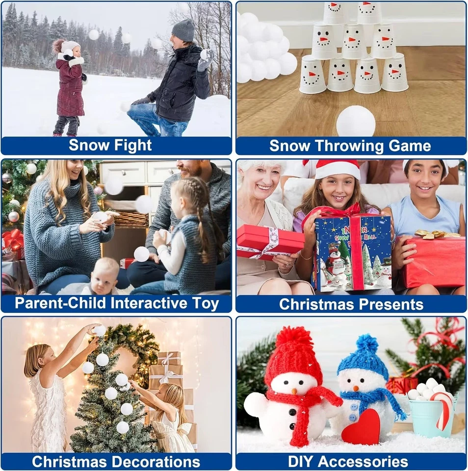 30Pcs Soft Fake Snow Balls White Plush Snow Balls Pendant Winter Indoor Outdoor - Image 3 of 4