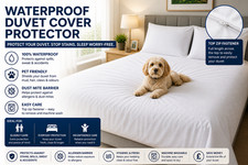 Super King Size Duvet Quilt Protector Cover Waterproof Zipped Anti Allergy