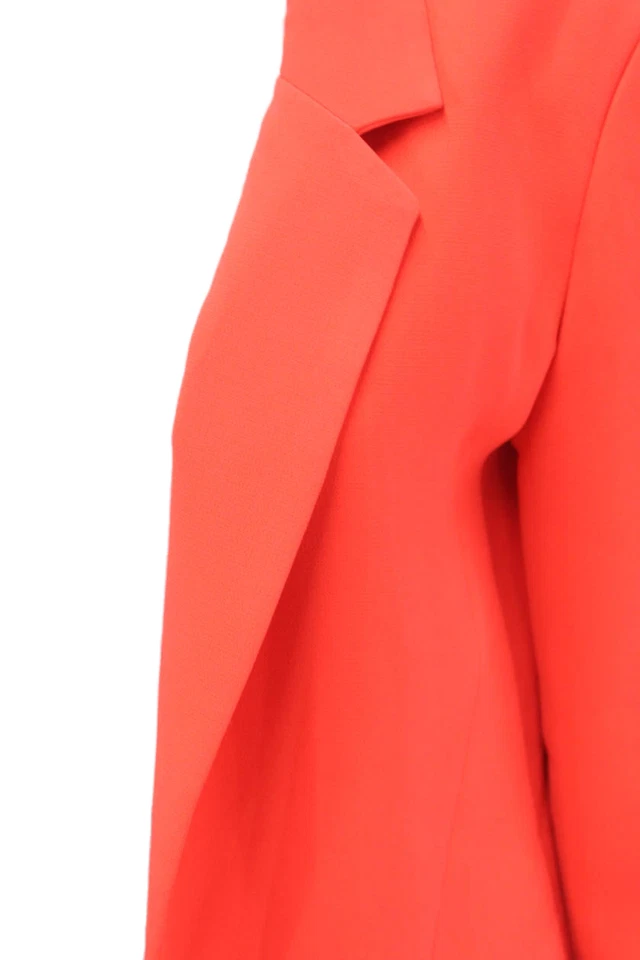 Chaqueta Blazer Bardot Mujer Clásica Solapa Frente Abierto Naranja Neón Talla 4 Foto 4 de 4