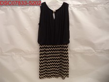 Scarlett Women's Plus Size 20W Black/Gold Chevron Tank Dress 706996911752