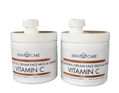 Vitamin C Moisturizing & Brightening Cream | Face Hands Neck | 2 PK, 16.9oz Each