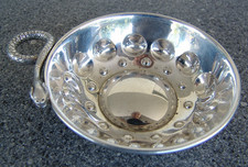 SCH&Ouml;N AUSGEARBEITETE 800 SILBER WEIN DEGUSTIER SCHALE MIT SCHLANGEN HANDHABE