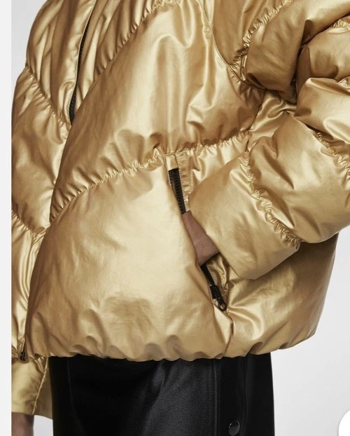 Nike Women's Sportswear Therma-FIT Series Puffer Jacket With Hood in Gold Sz S - Image 3 of 4