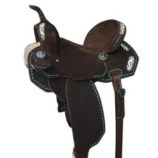 Western Barrel Racing Leather Wooden Tree Racer Horse Saddle Trail Equestrian