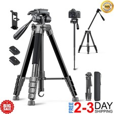 73" Camera Tripod Heavy Duty Aluminum Camera Stand for ipad Phone with DSLR