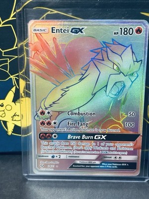 Entei GX 74/73 Shining Legends Secret Rare ERROR Missing Texture. Pokemon Card