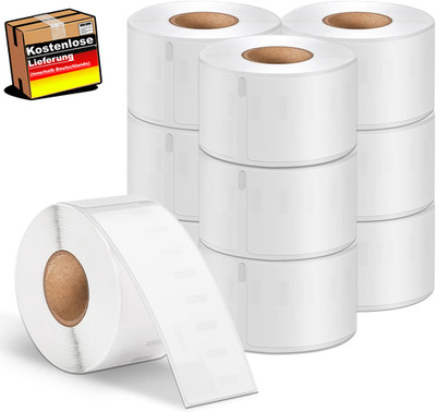 Adressaufkleber Rollen 36x89mm kompatibel mit Thermodruckern, Weiß, 2600 Etikett