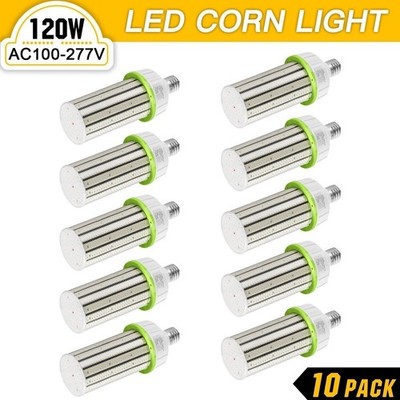 120W LED Corn Light Cob Bulb E39 Mogul Base 5000K Clear Commercial Lamp -10 PACK
