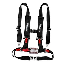  4 Point Safety Harness Set with Ultra Comfort Heavy Duty Shoulder Black