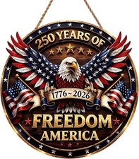 250th Anniversary Merchandise 4th of July Door Sign American Eagle Door Wrea...