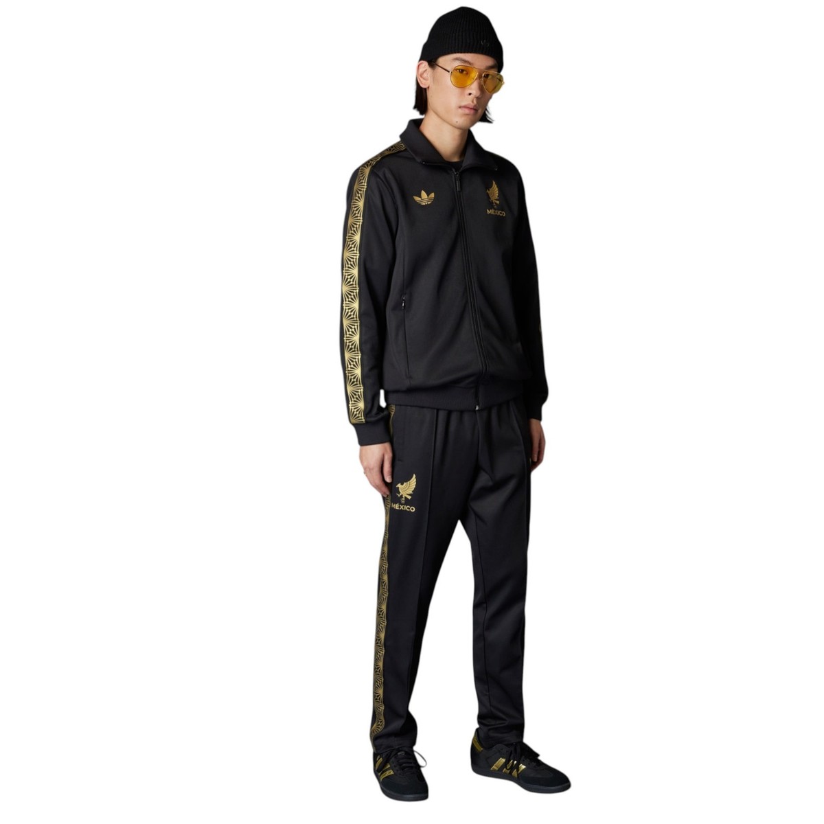 Men's Adidas Originals Black & Gold Mexico Jacket & Pants Track