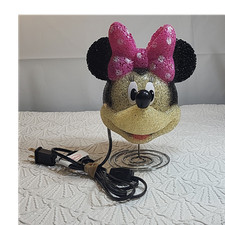 Disney Minnie Mouse Head Lamp Night Light Pink Bow Plug-In