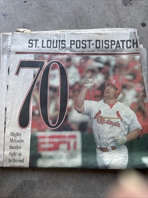 September 28, 1998, St. Louis Post-Dispatch - 70. Mighty McGwire Dazzles To End