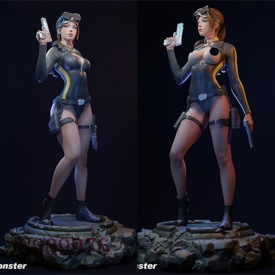 Lara Croft 3D Printing Figure Unpainted Model Sculpture Blank Kit Statue