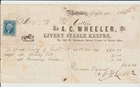 b2225 USA 1864 2c Bank check on 'A.C. Wheeler Livery Stable Keeper'. Interesting