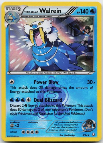 Team Aqua's Walrein 5/34 -NM- Holofoil Pokemon EN Double Crisis