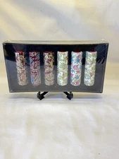 Vtg Lipstick Set Of 5 Colorful Floral Holder Various Colors  *New Sealed*