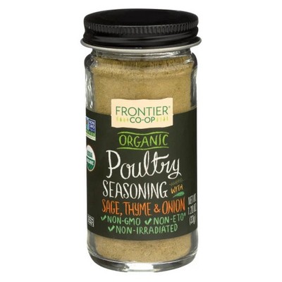 Organic Poultry Seasoning With Sage Thyme & Onion 1.44 Oz By Frontier Herb