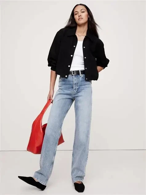 BANANA REPUBLIC 90s HIGHRISE STRAIGHT JEANS SIZE 31 X 33 LONG LIGHT WASH NWT