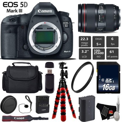 Canon EOS 5D Mark III DSLR Camera with 24-105mm f/4L II Lens + Wireless Remote +