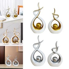 2x sculture artistiche astratte, decorazioni per la casa, per ufficio,