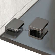 10PCS Solid 304 Stainless Steel Glass Clamps Brushed Black Shower Shelves Clips