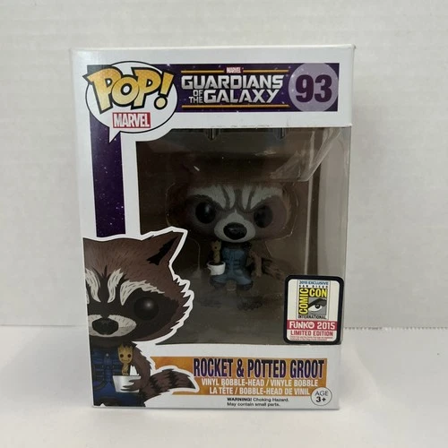 Funko Pop! Marvel #93 Rocket And Potted Groot 2015 SDCC Exclusive Limited  (New)